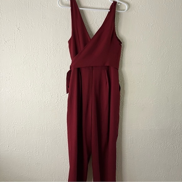 Lulu’s Like It Like That Wine Red Sleeveless Surplice Jumpsuit - Picture 9 of 13